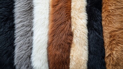 collection of raw fur swatches showcasing textures and natural patterns