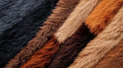 assorted fur materials featuring unique textures and realistic designs, arranged to inspire textile 