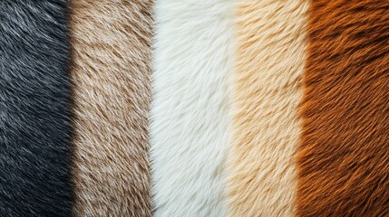 a collection of fur swatches showcasing intricate hide patterns, luxurious textures, and the variety