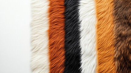 a collection of fur swatches showcasing intricate hide patterns, luxurious textures, and the variety