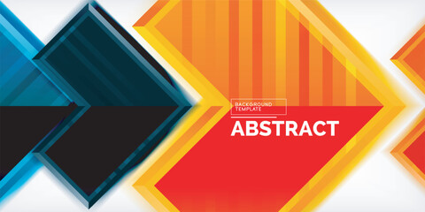 Poster - Arrow symbols created with 3d effects and line texture geometric abstract background