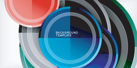 Poster - Abstract background - multicolored circles, trendy minimal geometric design, vector illustration