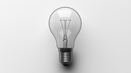Aufkleber - Minimalist black illustration light bulb emphasizes clean lines and subtle elegance highlighting beauty simplicity its black silhouette white backdrop.