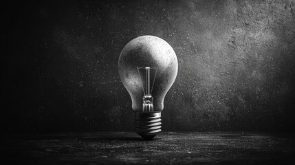 Aufkleber - artwork showcases minimalist black illustration light bulb clean lines and elegant silhouette.