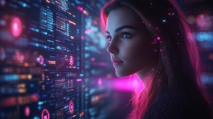 Poster - Utilizing AI tools for personalized customer onboarding in a digital environment at night