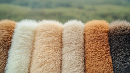 collection of raw fur swatches showcasing textures and natural patterns