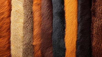 collection of raw fur swatches showcasing textures and natural patterns