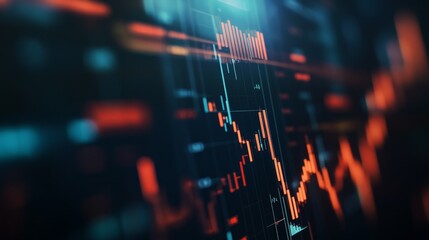 Poster - market analysis data visualization financial sector digital graphic high-tech environment close-up v