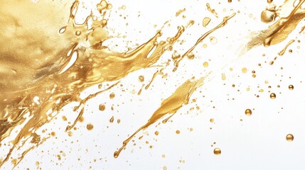 Poster - Dynamic gold liquid splash studio setting high-resolution photography abstract art close-up view visual conceptualization