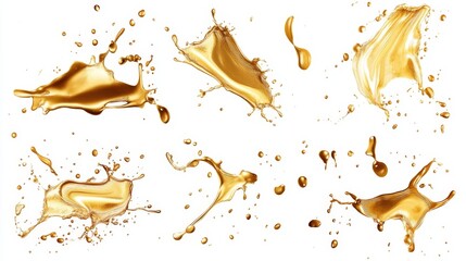 Poster - Dynamic gold liquid splashes studio setting high-resolution image creative environment close-up viewpoint fluid motion concept