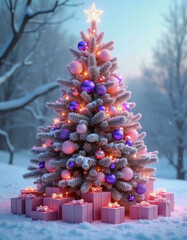 Wall Mural - christmas tree and gifts