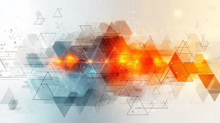 Wall Mural - Abstract light orange and white geometric background vector presentation design template for business technology concept, banner, or poster with copy space area.