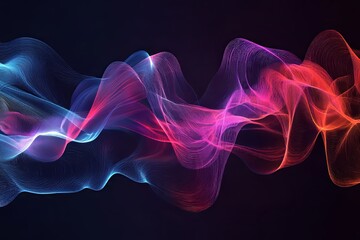 Poster - Colorful abstract wave patterns create a dynamic visual experience with vibrant hues and flowing shapes. Generative AI