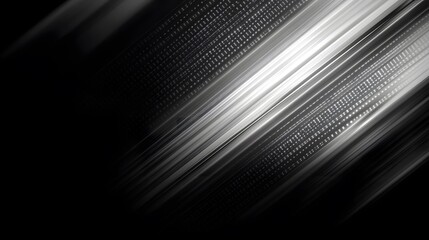 Poster - Abstract grayscale diagonal lines with data stream