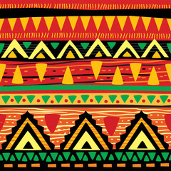 Wall Mural - Seamless pattern tribal texture, ethnic background in simple style