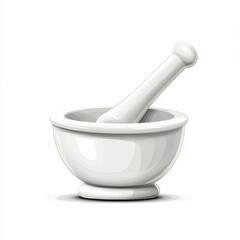 Design of mortar and pestle icon logo illustration isolated on white background