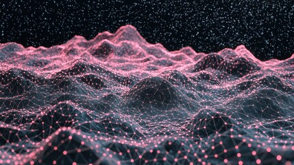 Leinwandbilder - Dynamic 3d wave simulation digital art abstract environment futuristic conceptual viewpoint
