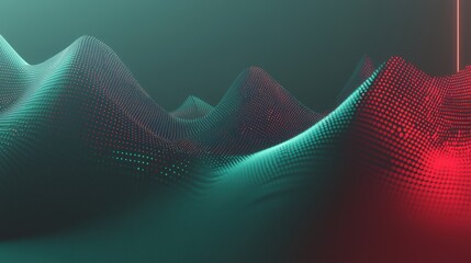 Leinwandbilder - High angle view of a futuristic dynamic abstract landscape visualization