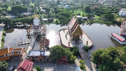 Wall Mural - Aerial view of Wat Plai Laem in koh Samui island, Thailand