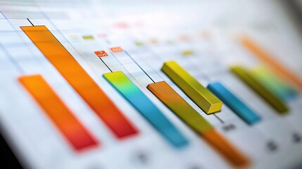 Poster - Vibrant Statistics Charts Displayed on a Laptop Screen