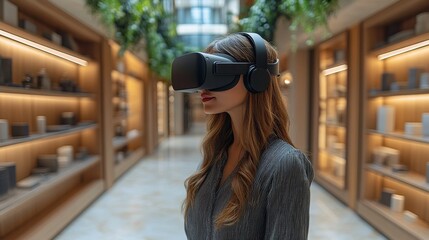 Poster - Virtual showroom experience using VR technology in a modern retail space