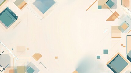 Poster - Abstract Geometric Square Background in Soft Pastel Tones