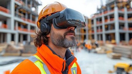 Poster - team conducts virtual site inspections using augmented reality technology at construction site