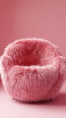 Poster - A lavish, fuzzy chair captures attention against a vibrant pink background, radiating a cozy ambiance that calls for relaxation and creative expression, perfect for any stylish interior