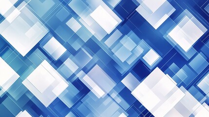 Poster - Abstract Geometric Square Pattern Background in Blue and White Shades