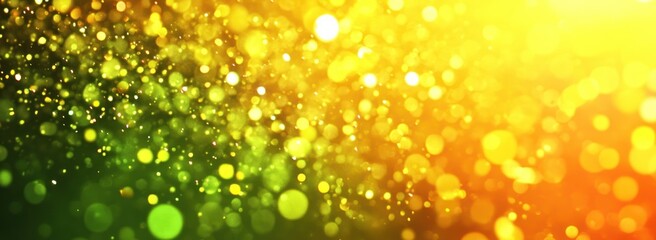 Poster - Abstract background with yellow and green bokeh lights.