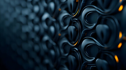 Poster - Close-up of a modern, textured surface with intricate patterns and subtle lighting, perfect for backgrounds and designs.