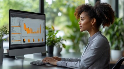 Poster - Business professional leveraging hyperautomation for monitoring in a modern office environment
