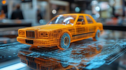 Poster - Remote product visualization using augmented reality tools showcasing a 3D model of a car
