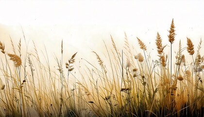Naklejka na meble Watercolor painting of wildflower and wild grass meadow