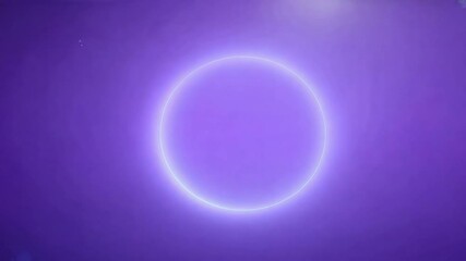 Wall Mural - Glowing circle becomes more defined against a purple sky, with stars gradually appearing in the background