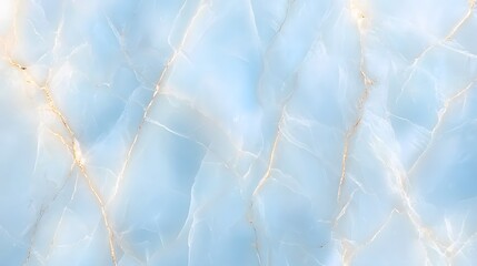 Poster - Light blue marble texture with gold veins.