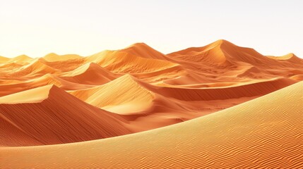 Poster - As the sun sets over the Mocha desert, vibrant hues of gold and orange paint the undulating dunes, creating a breathtaking landscape that evokes tranquility and wonder