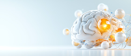 Poster - Innovative brain technology advanced neural concepts digital space 3d visualization modern environment abstract perspective