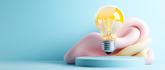 Poster - Innovative lightbulb design modern studio minimalist environment aesthetic concept for creativity