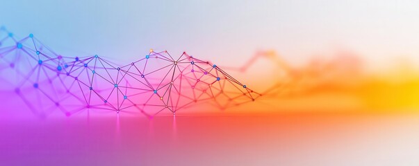 Poster - An abstract design featuring colorful, interconnected lines and gradients, evoking a sense of technology and data visualization.