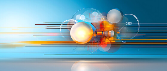 Poster - Dynamic light innovations abstract concepts digital art futuristic environment vibrant colors 2025 vision for progress