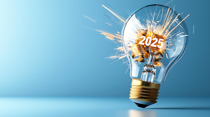 Poster - Innovative ideas sparking change for 2025 future tech conceptual art bright environment close-up perspective