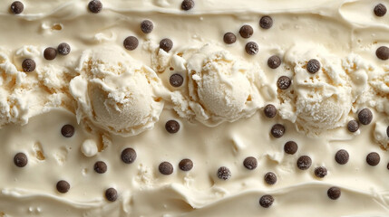 Wall Mural - stracciatella ice cream, showcasing the smooth, creamy texture with chocolate flakes. Symbolizing indulgence, balance, and the harmony of sweet and bitter flavors