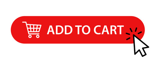 Wall Mural - Add to cart red button with click cursor icon