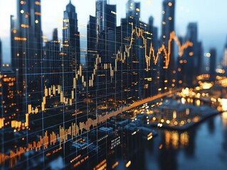 Poster - Exploring secure blockchain ecosystems in urban finance digital currency trends cityscape nighttime technology insights
