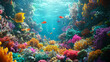 © AI Art - A vibrant coral reef teeming with colorful fish and sea life