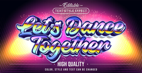 Poster - Editable text style effect - Let's Dance Together text style theme.