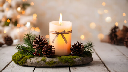 Fototapete - Christmas and Happy New Year Background with Snowflakes on red background generative AI tools
