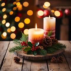 Fototapete - Christmas and Happy New Year Background with Snowflakes on red background generative AI tools