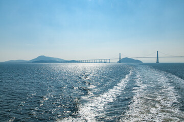 Wall Mural - suspension bridge on the sea